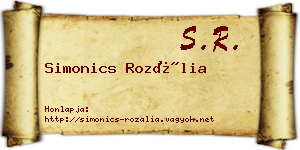 Simonics Rozália névjegykártya